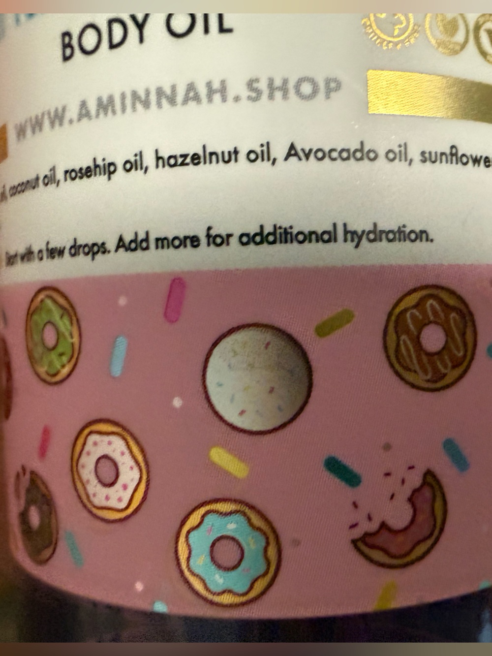 Aminnah “I Donut Know what I’ll do without you” Body Oil! New - Picture 4 of 4